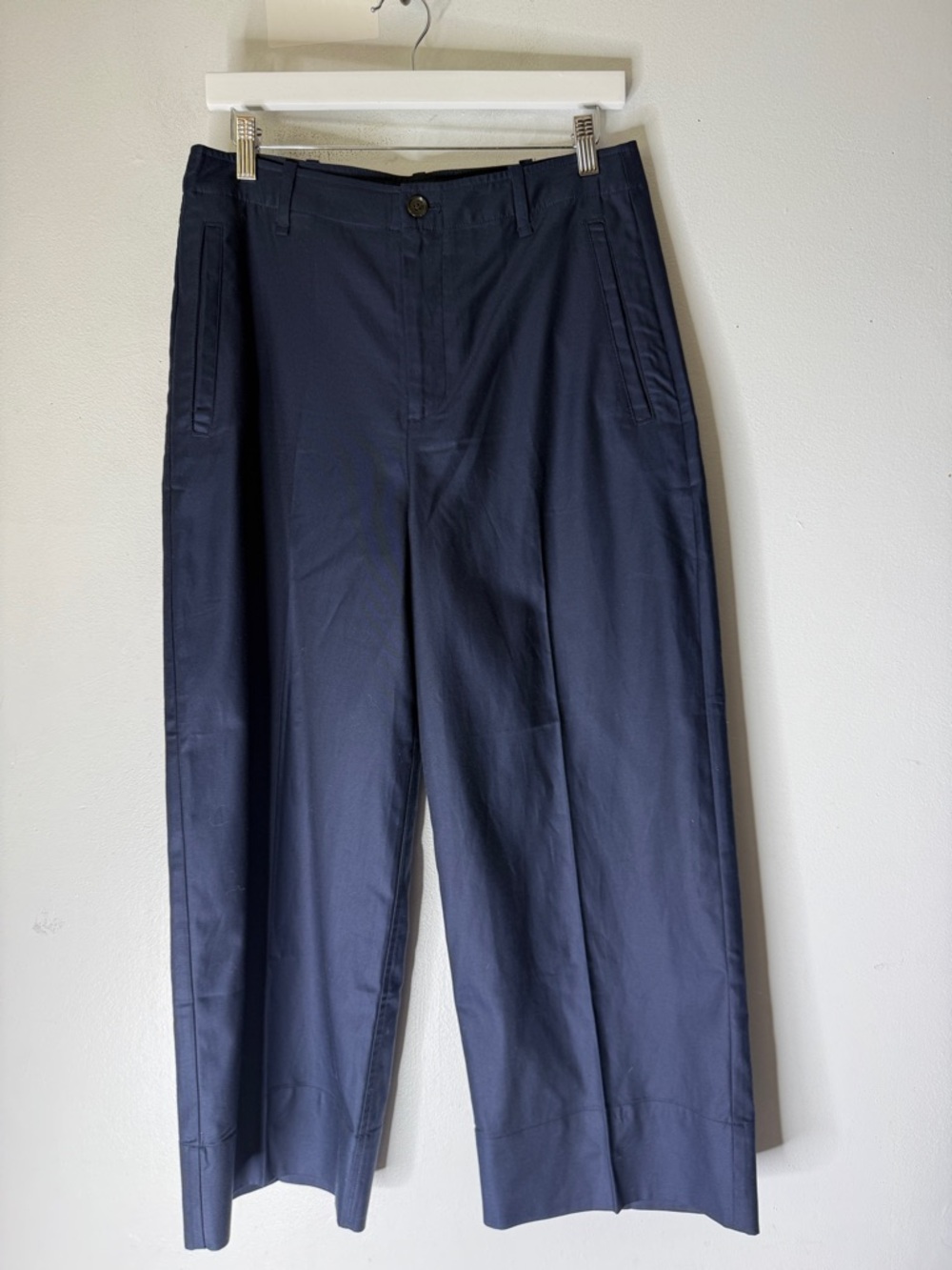 banana republic Factory Wide Leg High Rise Cropped‎ Navy Pants Size 8